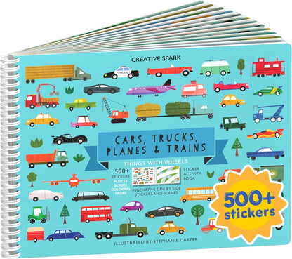 Lipdukų veiklų knyga vaikams su daugkartinio naudojimo scenomis, 500 lipdukų