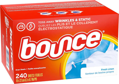 Bounce džiovyklės servetėlės, skalbinių audinių minkštiklis, 240 vnt.