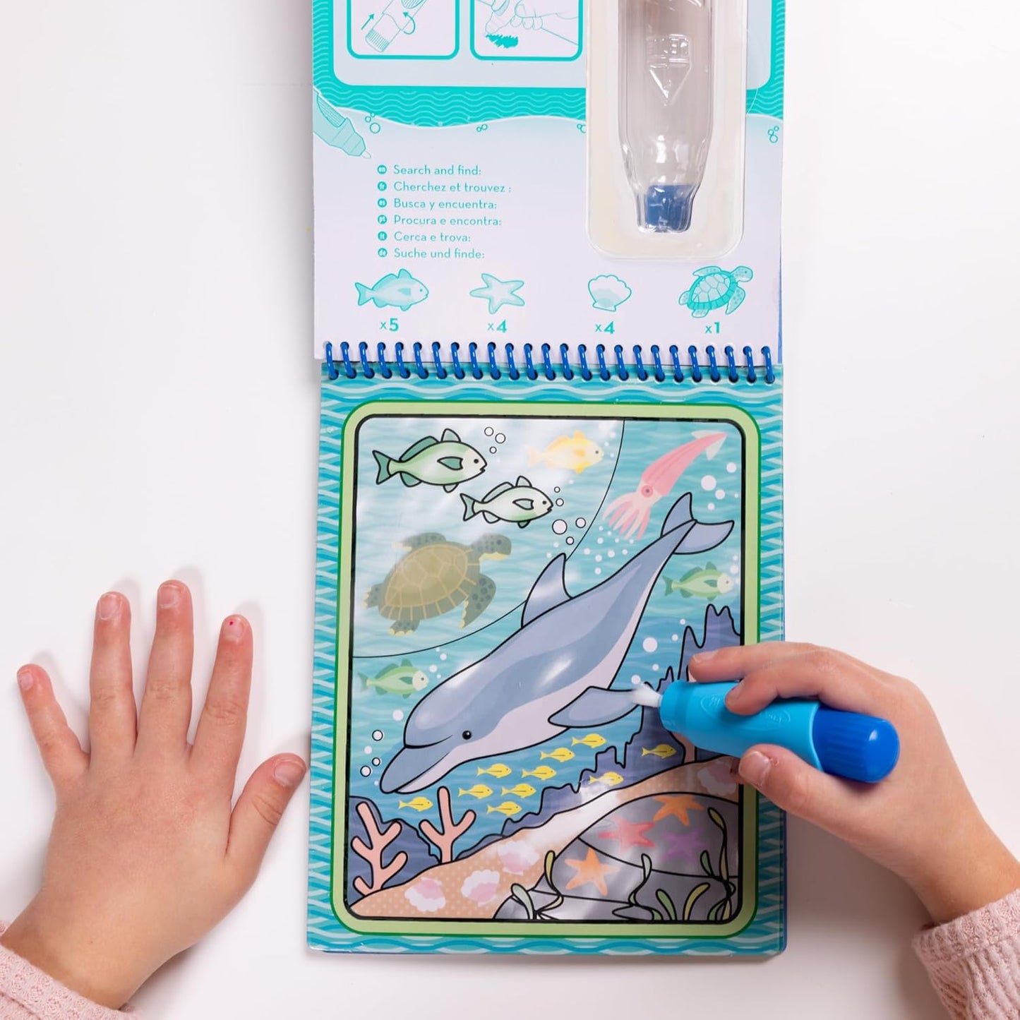 Melissa & Doug on the Go Water Wow! Daugkartinio naudojimo spalvinimo knygelė su vandens rašikliu vaikams