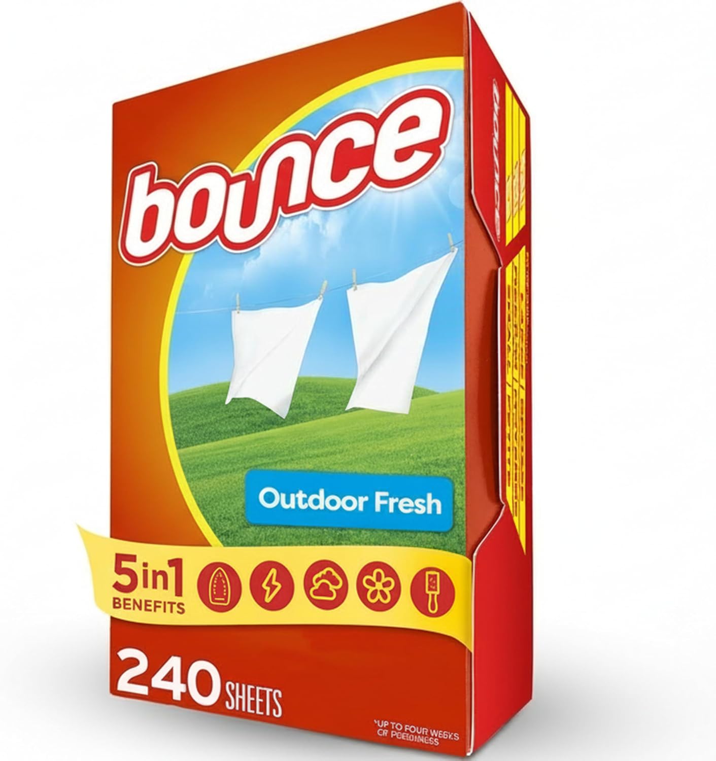 Bounce audinių minkštiklio džiovyklės lakšteliai, Outdoor Fresh kvapas, 240 vnt.