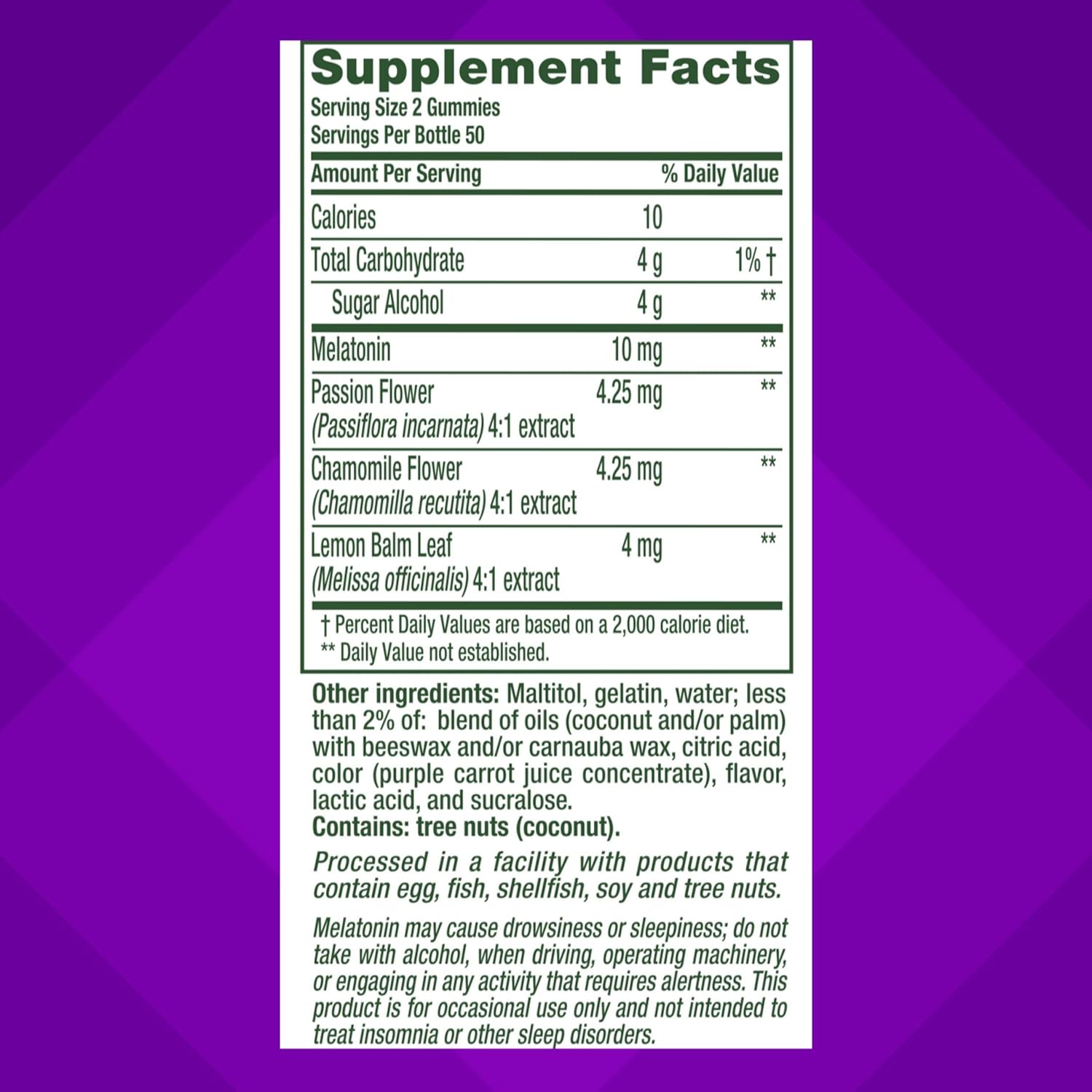 Vitafusion Max Strength 10 Mg Melatoninas