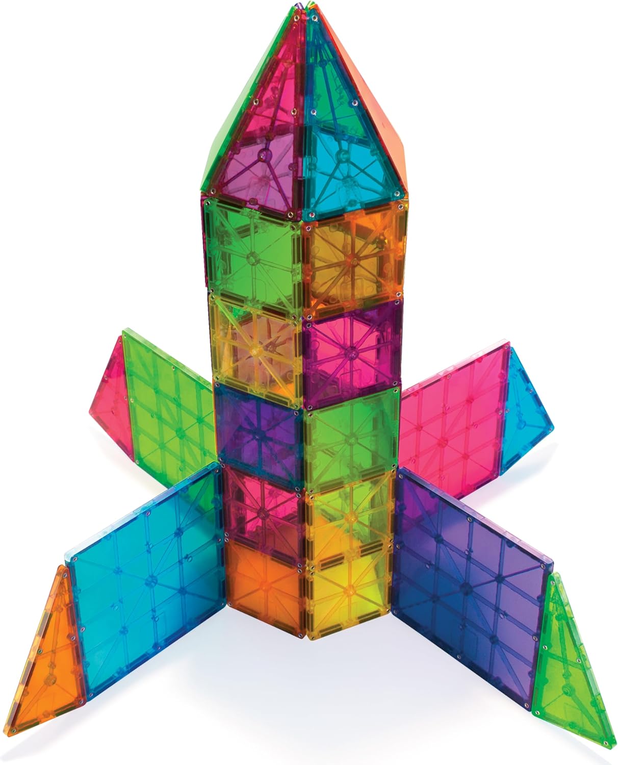 MAGNA-TILES magnetinių konstruktorių rinkinys kūrybiškam STEM mokymuisi, 100 vnt.