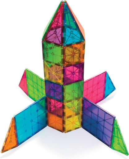 MAGNA-TILES magnetinių konstruktorių rinkinys kūrybiškam STEM mokymuisi, 100 vnt.