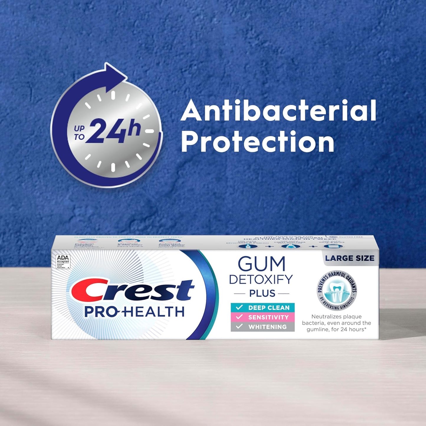 Crest Pro-Health Gum Detoxify Plus dantų pasta su fluoru, antibakterinė pasta dantenų sveikatai, jautrumo mažinimui, balinimui, apsaugai nuo ėduonies ir apnašų kontrolei (3 vnt.)