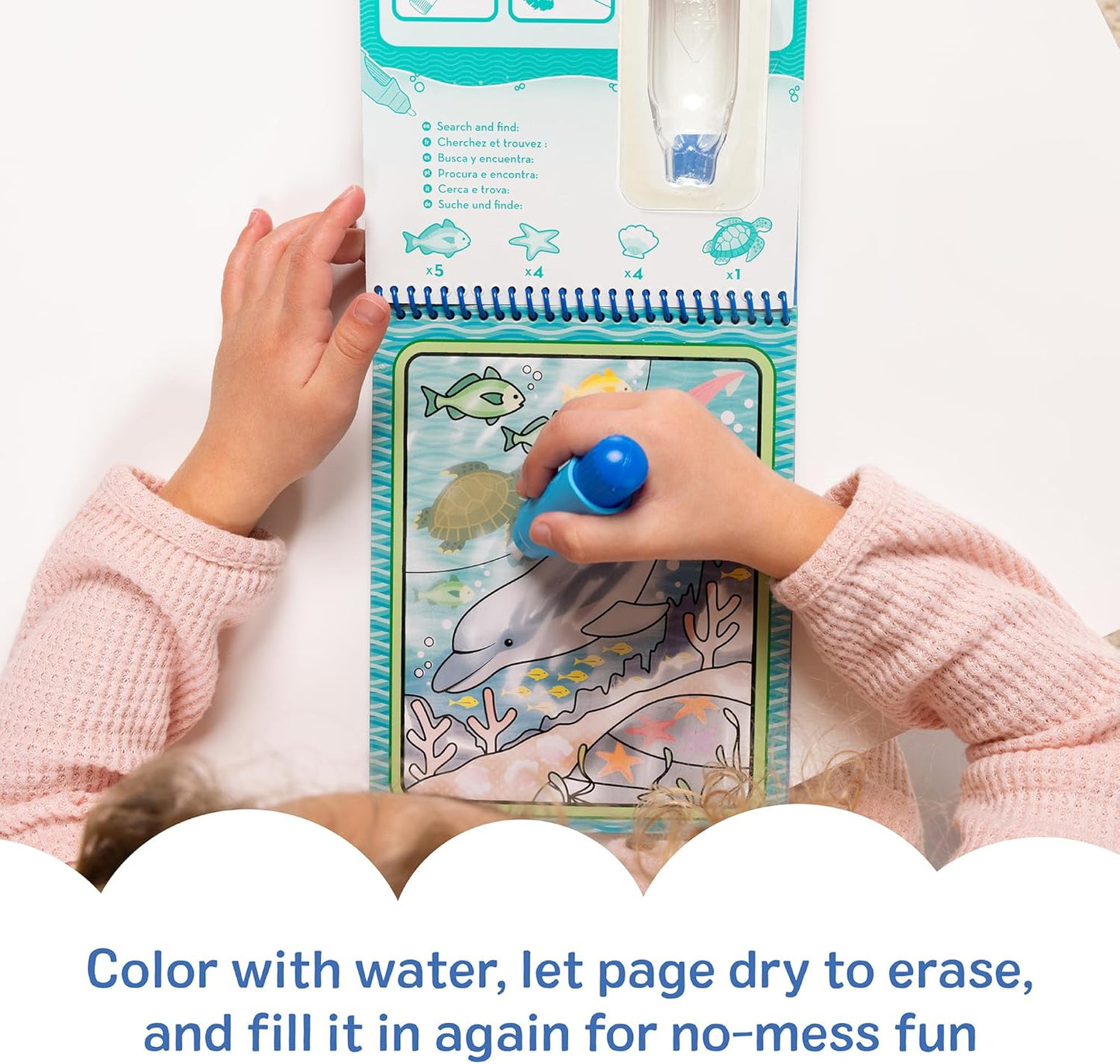 Melissa & Doug on the Go Water Wow! Daugkartinio naudojimo spalvinimo knygelė su vandens rašikliu vaikams