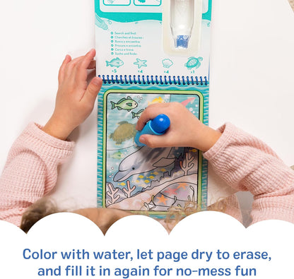 Melissa & Doug on the Go Water Wow! Daugkartinio naudojimo spalvinimo knygelė su vandens rašikliu vaikams