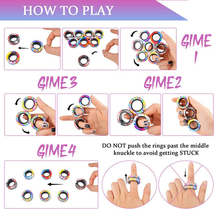 Cevioce 9 vnt. magnetinių žiedų fidget rinkinys