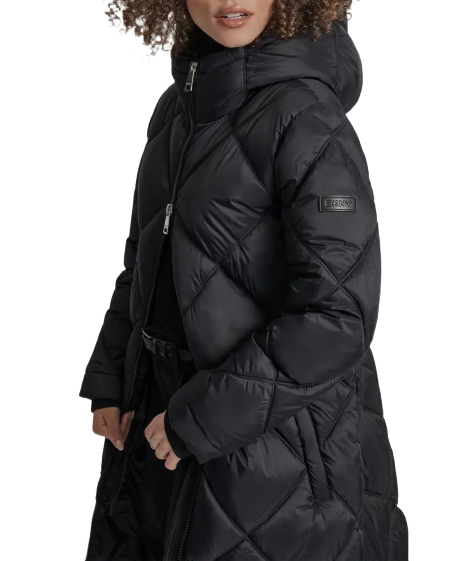 DKNY Diamand quilted long coat