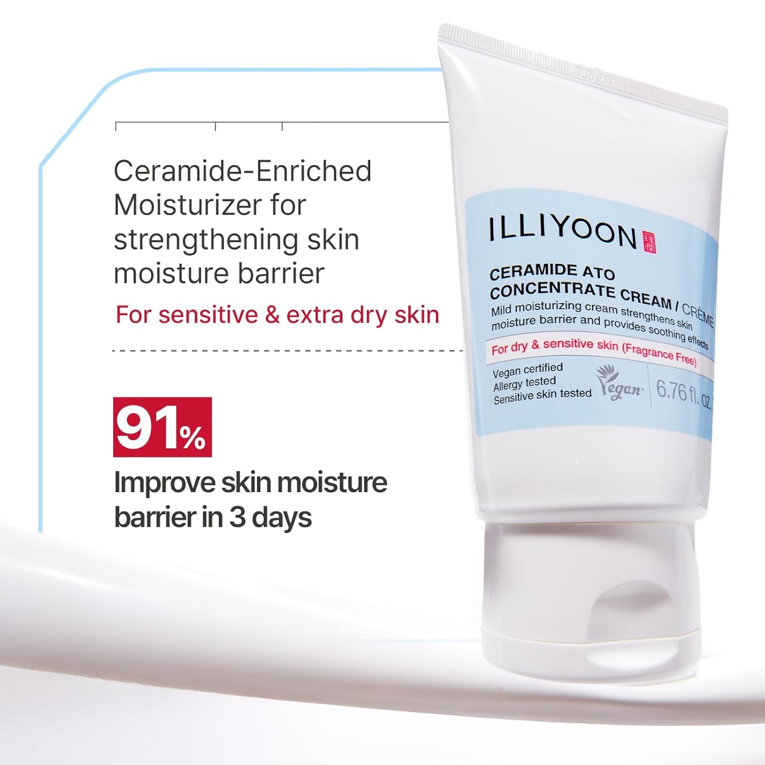 ILLIYOON Ceramide Ato Concentrate Cream drėkinamasis kremas sausai ir jautriai odai – odos barjero atkūrimui
