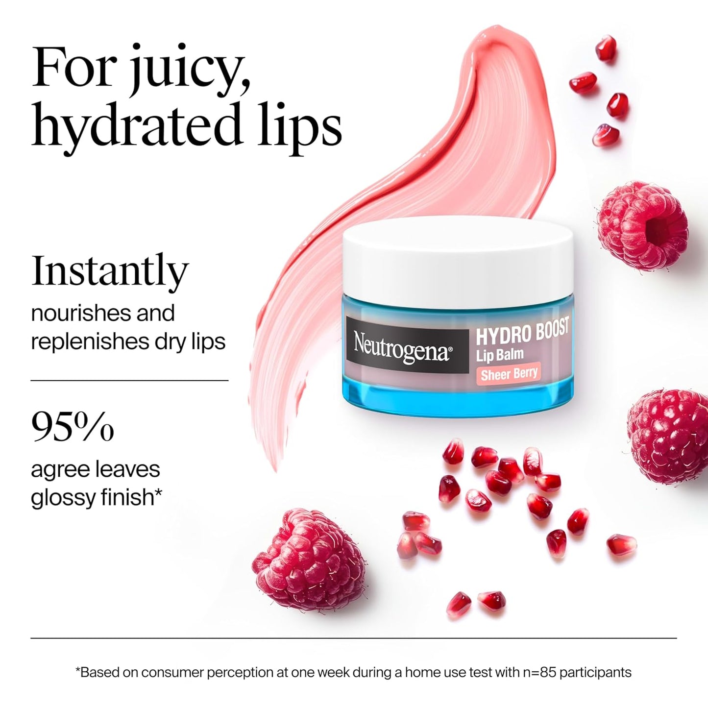 Neutrogena Hydro Boost Hyaluronic Acid Lip Balm, Nourishing Vitamin E Leaves Lips Feeling Hydrated, Sheer Pink Tinted Color with a Sweet Berry Flavor, Sheer Berry, 0.5 Oz