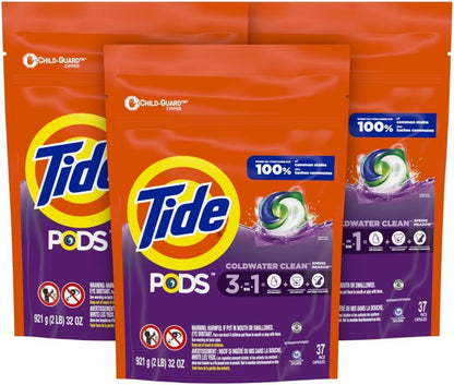 Tide PODS 3 viename skalbimo kapsulės – dėmių valiklis, kvapų neutralizatorius ir spalvų apsauga, 42 vnt.